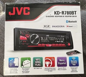 JVC Car CD Player, USB AUX Amp Out Detachable face Car Radio + App Remote - Picture 1 of 4