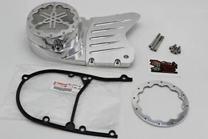 BILLET ALUMINUM STATOR COVER CLEAR WINDOW + 2 INSERTS FOR YAMAHA BANSHEE SILVER - Picture 1 of 12