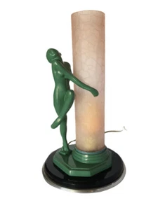 Re-Edition Nude Frankart F612 Lamp with Crackle Glass Shade - Picture 1 of 7