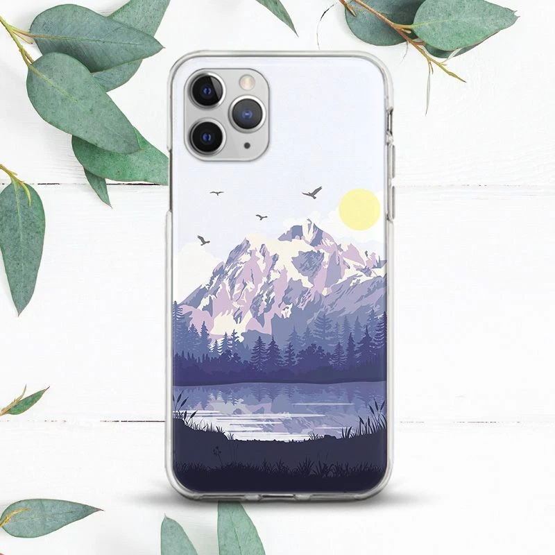 Abstract Forest Mountains Nature Case For iPhone X SE 11 12 13 14 15 Pro Max XR - Image 1 of 1