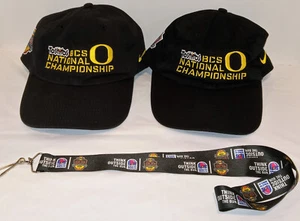 UNIVERSITY of OREGON 2011 BCS National Championship LOT LANYARD & 2 HATS Rare - Bild 1 von 6