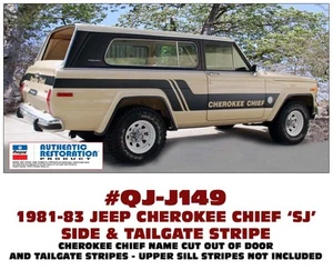 SP QJ-J149 1981 1982 1983 JEEP CHEROKEE CHIEF SJ - SIDE & TAILGATE STRIPE - Foto 1 di 1