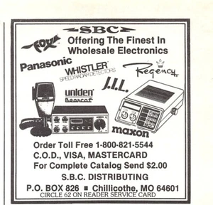 SBC Distributing Finest in Wholesale Electronics Chillicothe MO Vtg Mag Print Ad - Picture 1 of 1