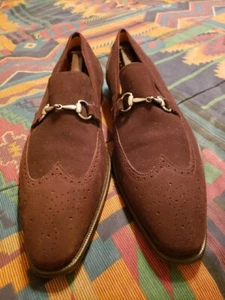 $489 Mezlan Custom Poli II Dark Brown Suede Horsebit Loafers 10.5 made in Spain - Picture 1 of 13