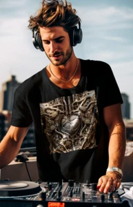 DEADSTAR CLOTHING 'MECHA-CHEST' MENS BLK T-SHIRT SIZE 2XL *CYBER *TECHNO *NEW - Picture 1 of 3