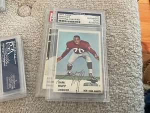 Fleer Sam Huff 1961 New York Giants #74 firmado PSA autenticado - Imagen 1 de 2