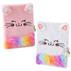  2 Pcs Small Notebook Notepad with Lock Child Student Travel Animal Fluffy