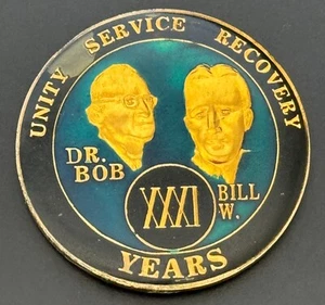 Alcoholics Anonymous AA 31 Years Recovery Token Coin Chip Dr. Bob Bill XXXI - Picture 1 of 2
