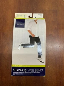 SIGVARIS Unisex CASUAL COTTON KHAKI Size A Knee High Compression Socks 15-20mmHg - Picture 1 of 9