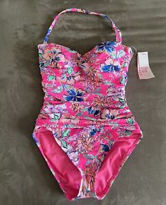 NWT Lilly Pulitzer Flamenco One-Piece Pink Isle Last Bud Not Least Size 10