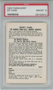 1962-63 Parkhurst Zip Contest Card PSA 8 - Picture 1 of 2