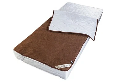 Coperta In Merino Wool CAMEL Topper Materasso Cot Bed Cotone King - Immagine 1 di 4