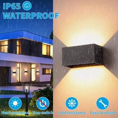 Doppelkopf-Wandlampe Außenleuchte LED Wandleuchte Up&Down Flurlampe außen/innen - Bild 1 von 4