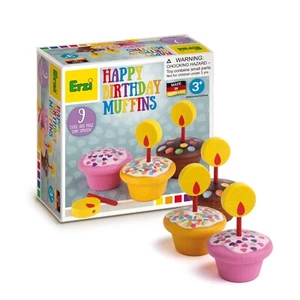 Wooden pretend Happy Birthday Muffins Set Cakes role play toy Erzi play shops! - Picture 1 of 3