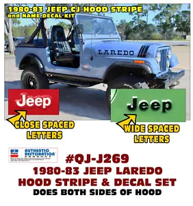 SP - J269 1980 1981 1982 1983 - JEEP CJ LAREDO DECAL NAME STRIPE - LICENSED - Bild 1 von 1