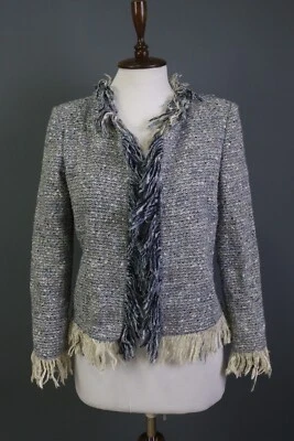 Chaqueta cárdigan tejida de lana con botones azul Emanuel Ungaro Paris Foto 1 de 4