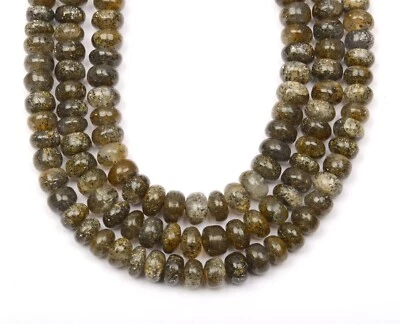 Natural Star Aventurine Quartz 13 Inch Strand 8MM Smooth Rondelle Gemstone Beads - Image 1 of 4