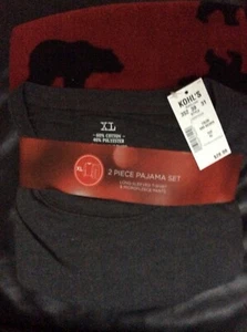 2 PC PAJAMA SET LONG SLEEVE GRAY T & MICROFLEECE PANTS XL BRAND NEW - Picture 1 of 2