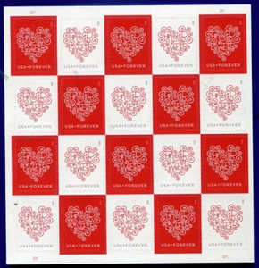 Scott 4955 Forever Hearts Sheet Twenty Stamps S1005 - Picture 1 of 1