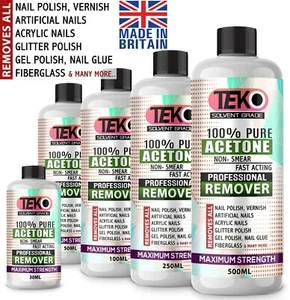 Acetone 100% Pure ACS/Lab Grade Nail Varnish Remover UV/LED GEL Soak Off UK  - Picture 1 of 6