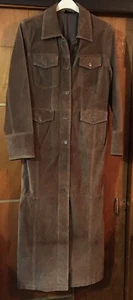 Vintage Boutique Europa Leather Trench Coat EVC Western Tombstone 90s Small - Picture 1 of 15