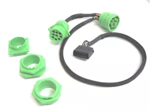 Green 9 Pin J1939 to OBD2 Univ. 4 mount types Y Splitter Truck ELD International - Picture 1 of 3