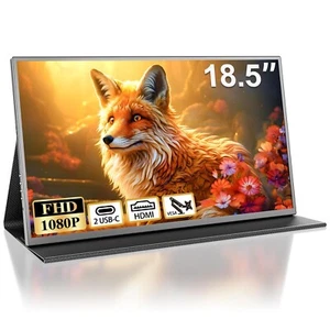 Portable Monitor 18.5 Zoll, 1080P mit USB C/Mini HDMI, Laptop-Mac-Monitor,VESA - Bild 1 von 7