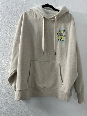 American Eagle Size S Oversized Beige Grateful Dead Graphic Big Hug Hoodie Comfy - Image 1 of 4