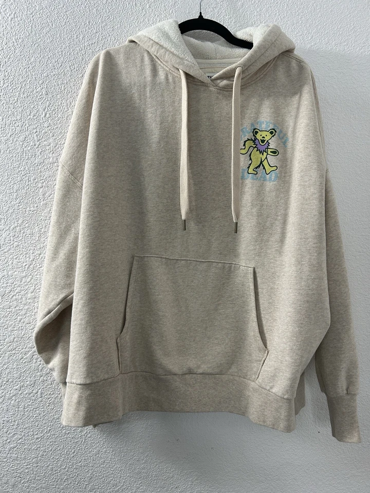 American Eagle Size S Oversized Beige Grateful Dead Graphic Big Hug Hoodie Comfy - Image 1 of 4