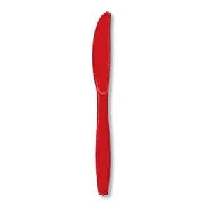 Creative Converting Touch of Color Premium 24 pc Plastic Knives red - Picture 1 of 1