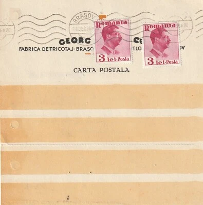 RUMANÍA POSTAL 1936 BRASOV TRICOTAJE MUESTRAS ESPECIALES MUY RARO USADO POST  Foto 1 de 3