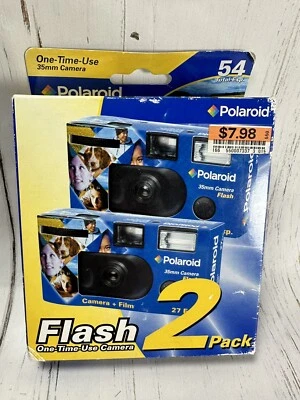 2 Pack Polaroid Fun Shooter Flash Disposable Cameras Expired 2006 One Time Use - Image 1 of 4
