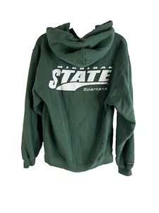 Vintage 90s Jansport Womens Small Michigan State Faded Hooded Sweatshirt Jacket - Picture 1 of 7