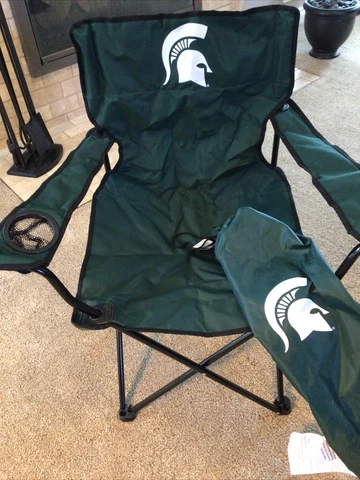 NEW Green NCAA folding Quad bag/Chair Michigan State Spartans MSU Logo Brands Cover