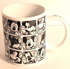 Disney Mickey Mouse and Goofy Expressions Black and White Ceramic Mug - Picture 1 of 6
