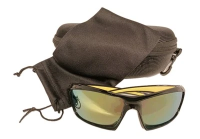 Gafas de sol SportWrap con marco flexible negro/amarillo y lente amarilla estilo Revo Foto 1 de 3