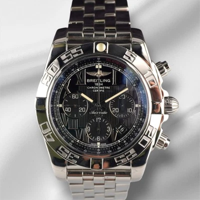 Breitling 44mm Chronomat Acciaio Inox Quadrante Nero Orologio da Uomo AB011012 - Immagine 1 di 4