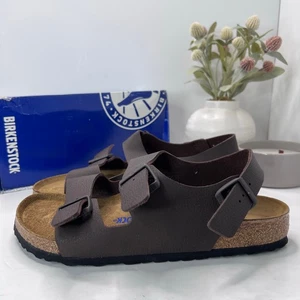 Birkenstock Milano BS Leather Sandal Chocolate Regular Fit Men's 11 NWB - Picture 1 of 10