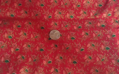 Christmas Holiday Cotton Fabric Red Green Gold Concord Fabric Joan Kessler - Image 1 of 3