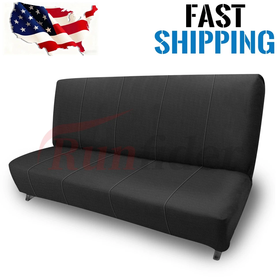 Custom-Formed Bench Seat Covers for Chevy C/K Series 1973-1999-Black Foto 1 de 4