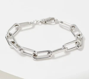 Sterling Silver Paperclip Chain Bracelet, By Silver Style Small - Picture 1 of 1
