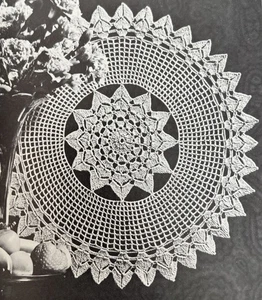 1962 Pricilla Doily Crochet Pattern A-398 CRYSANTHEMUM STAR Irish Lace 13" - Picture 1 of 1
