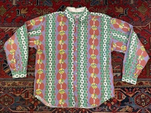 Vintage Martomod Shirt Sz L Floral Abstract Button Up Cotton Netherlands - Picture 1 of 8