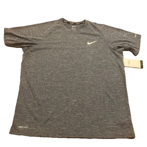 Nike Men's Blue Short Sleeve Hydroguard Swimming L NWT UPF 40+ Dri Fit 091 - Picture 1 of 4