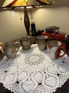 Gibson Elite Couture Owl Mugs Multicolor Ceramic 16oz Coffee Mugs—Set Of 4 - Picture 1 of 17