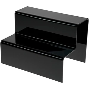 Plymor Black Acrylic 2-Step Solid Back Display Stairs, 6.125" H x 9" W x 6.25" D - Picture 1 of 2