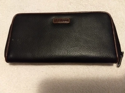 Rosetti Women's Zip-Around Wallet/Coin & Card Holder, Black, 8" x 4" - Image 1 of 3