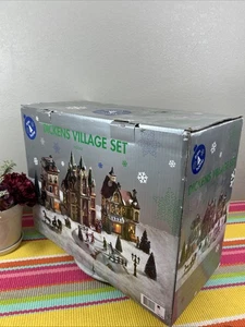 Dickens Village Set Vintage komplett Häuser Eisbahn Menschen Weihnachten K-Mart - Bild 1 von 9