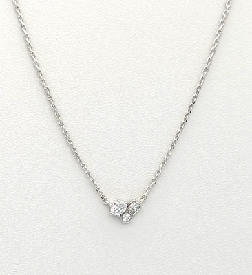 Kendra Scott Adjustable Rhodium Plated Henry Short Pendant Necklace w/White CZ - Image 1 of 4