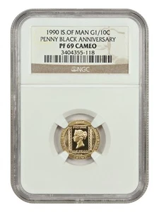 Isle of Man: 1990 1c NGC PR69CAM (1/10oz, Penny Black Anniversary) - Other - Picture 1 of 4